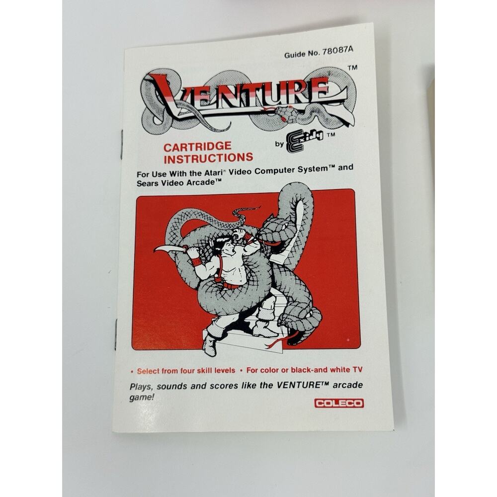 Venture Atari 2600 Coleco 1982 Complete CIB Tested - Picture 7 of 8